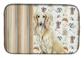 Cream Saluki Coffee Bar Dish Drying Mat Absorbent Dish Drying Mat Pad for Kitchen Counter Dish Drainer Mat for Countertop, 14 x 21", Multicolor
