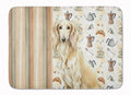 Cream Saluki Coffee Bar Memory Foam Kitchen Mat Machine Washable Anti-Fatigue Cushion Comfort Bath or Kitchen Rug