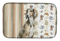 Grizzle Saluki Coffee Bar Dish Drying Mat Absorbent Dish Drying Mat Pad for Kitchen Counter Dish Drainer Mat for Countertop, 14 x 21", Multicolor