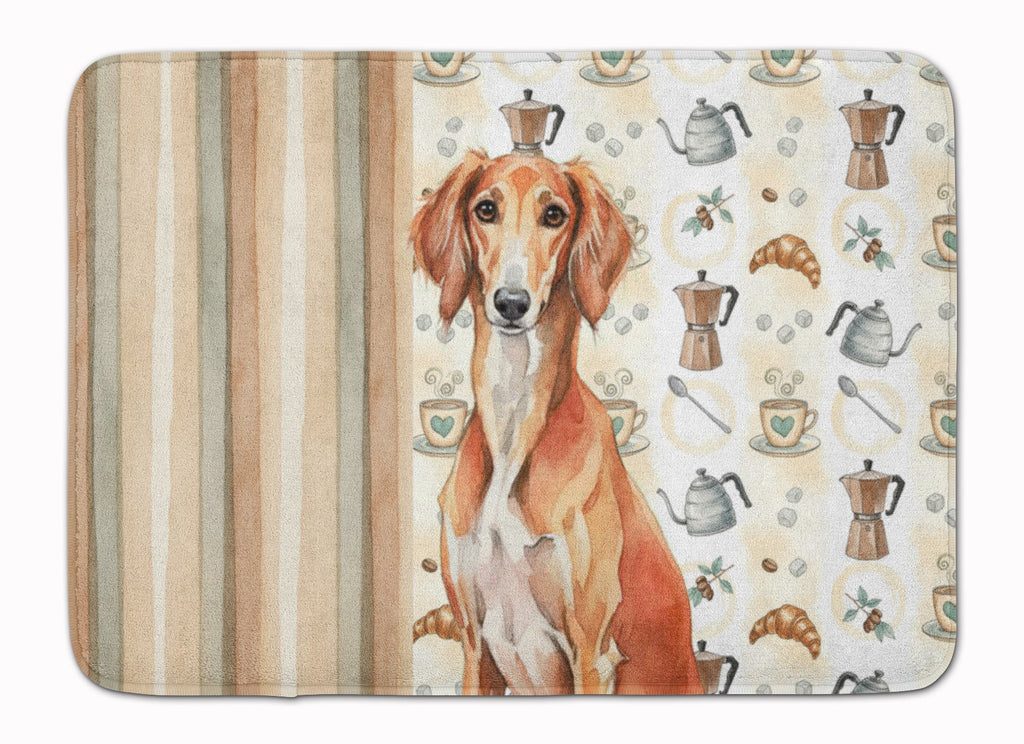 Red Saluki Coffee Bar Memory Foam Kitchen Mat Machine Washable Anti-Fatigue Cushion Comfort Bath or Kitchen Rug