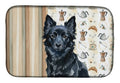 Schipperke Coffee Bar Dish Drying Mat Absorbent Dish Drying Mat Pad for Kitchen Counter Dish Drainer Mat for Countertop, 14 x 21", Multicolor