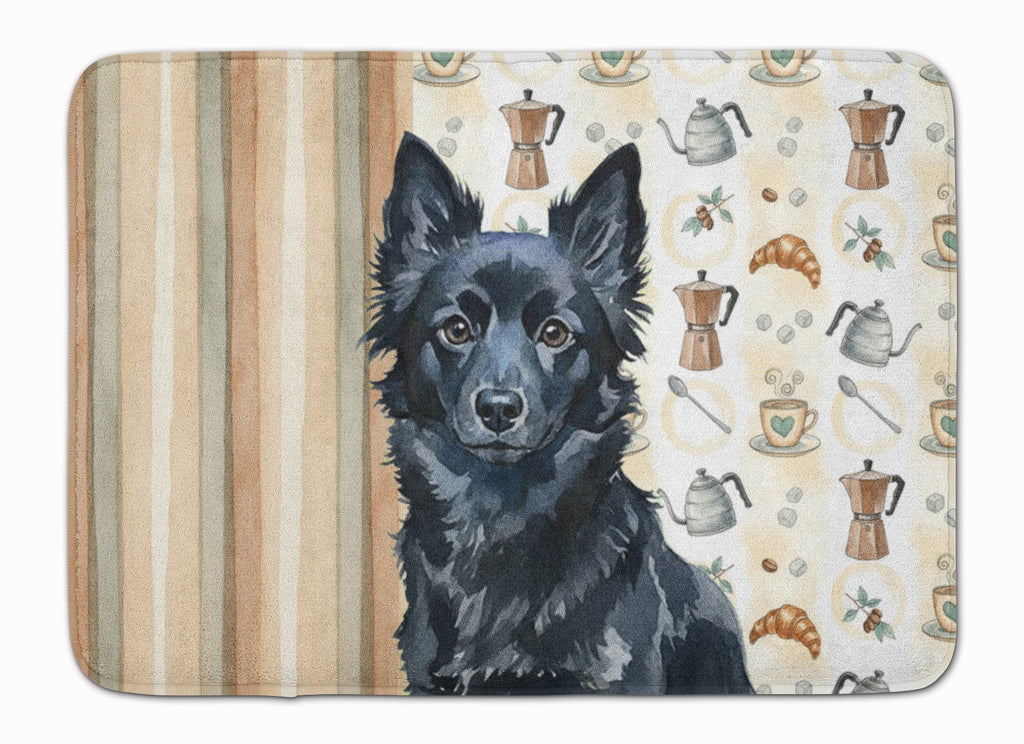 Schipperke Coffee Bar Memory Foam Kitchen Mat Machine Washable Anti-Fatigue Cushion Comfort Bath or Kitchen Rug