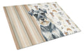 Schnauzer Coffee Bar Cutting Board Tempered Glass Kitchen Cutting Surface, Heat Resistant Chopping, Non-Slip Feet, Food Prep & Serving