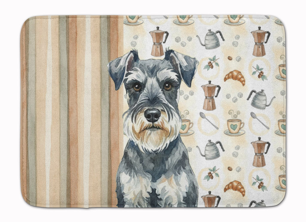 Schnauzer Coffee Bar Memory Foam Kitchen Mat Machine Washable Anti-Fatigue Cushion Comfort Bath or Kitchen Rug