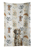 Brindle Scottish Deerhound Coffee Bar Kitchen Towel Velour Plush Front and Cotton Loop Back Machine Washable