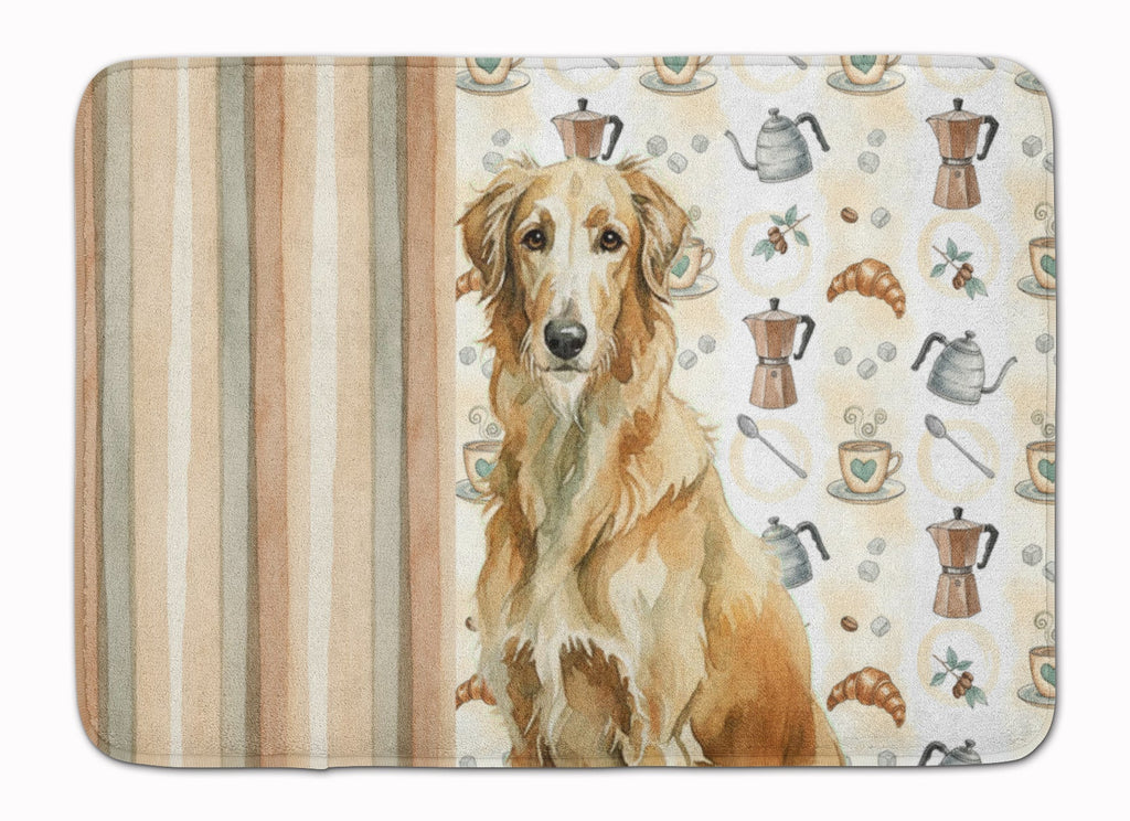 Wheaten Scottish Deerhound Coffee Bar Memory Foam Kitchen Mat Machine Washable Anti-Fatigue Cushion Comfort Bath or Kitchen Rug