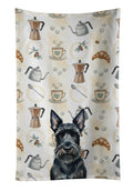 Scottish Terrier Coffee Bar Kitchen Towel Velour Plush Front and Cotton Loop Back Machine Washable