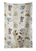Sealyham Terrier Coffee Bar Kitchen Towel Velour Plush Front and Cotton Loop Back Machine Washable