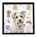 Sealyham Terrier Coffee Bar Framed Metal Print Bathroom, Kitchen, Office, Home Decor Wall Art Ready to Hang, Square, 8X8