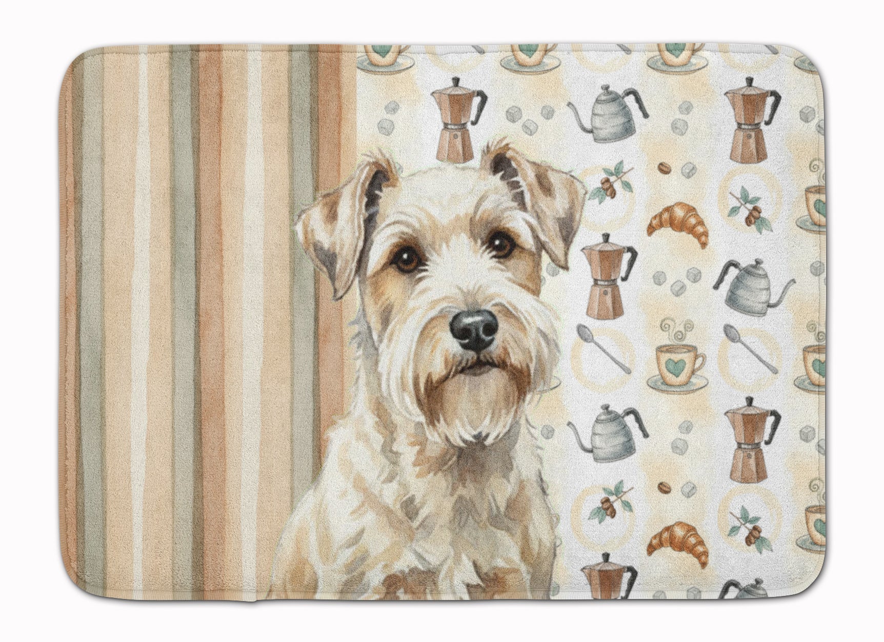 Sealyham Terrier Coffee Bar Memory Foam Kitchen Mat Machine Washable Anti-Fatigue Cushion Comfort Bath or Kitchen Rug