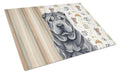 Black Shar Pei Coffee Bar Cutting Board Tempered Glass Kitchen Cutting Surface, Heat Resistant Chopping, Non-Slip Feet, Food Prep & Serving