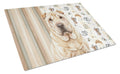 Shar Pei Coffee Bar Cutting Board Tempered Glass Kitchen Cutting Surface, Heat Resistant Chopping, Non-Slip Feet, Food Prep & Serving