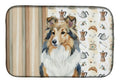 Sable Sheltie Coffee Bar Dish Drying Mat Absorbent Dish Drying Mat Pad for Kitchen Counter Dish Drainer Mat for Countertop, 14 x 21", Multicolor