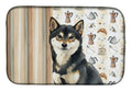 Black and Tan Shiba Inu Coffee Bar Dish Drying Mat Absorbent Dish Drying Mat Pad for Kitchen Counter Dish Drainer Mat for Countertop, 14 x 21", Multicolor