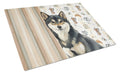 Black and Tan Shiba Inu Coffee Bar Cutting Board Tempered Glass Kitchen Cutting Surface, Heat Resistant Chopping, Non-Slip Feet, Food Prep & Serving