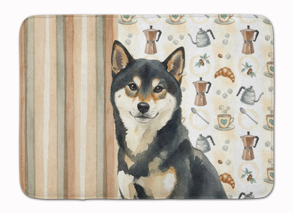 Black and Tan Shiba Inu Coffee Bar Memory Foam Kitchen Mat Machine Washable Anti-Fatigue Cushion Comfort Bath or Kitchen Rug