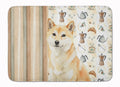 Cream Shiba Inu Coffee Bar Memory Foam Kitchen Mat Machine Washable Anti-Fatigue Cushion Comfort Bath or Kitchen Rug