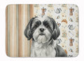 Black and White Shih Tzu Coffee Bar Memory Foam Kitchen Mat Machine Washable Anti-Fatigue Cushion Comfort Bath or Kitchen Rug