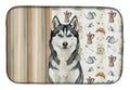 Siberian Husky Coffee Bar Dish Drying Mat Absorbent Dish Drying Mat Pad for Kitchen Counter Dish Drainer Mat for Countertop, 14 x 21", Multicolor