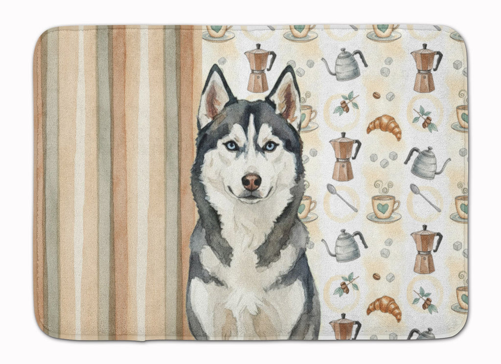 Siberian Husky Coffee Bar Memory Foam Kitchen Mat Machine Washable Anti-Fatigue Cushion Comfort Bath or Kitchen Rug
