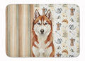 Red and White Siberian Husky Coffee Bar Memory Foam Kitchen Mat Machine Washable Anti-Fatigue Cushion Comfort Bath or Kitchen Rug