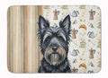 Black Skye Terrier Coffee Bar Memory Foam Kitchen Mat Machine Washable Anti-Fatigue Cushion Comfort Bath or Kitchen Rug