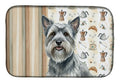 Gray Skye Terrier Coffee Bar Dish Drying Mat Absorbent Dish Drying Mat Pad for Kitchen Counter Dish Drainer Mat for Countertop, 14 x 21", Multicolor