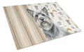 Gray Skye Terrier Coffee Bar Cutting Board Tempered Glass Kitchen Cutting Surface, Heat Resistant Chopping, Non-Slip Feet, Food Prep & Serving