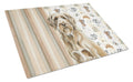 Spinone Italiano Coffee Bar Cutting Board Tempered Glass Kitchen Cutting Surface, Heat Resistant Chopping, Non-Slip Feet, Food Prep & Serving