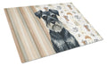 Standard Schnauzer Coffee Bar Cutting Board Tempered Glass Kitchen Cutting Surface, Heat Resistant Chopping, Non-Slip Feet, Food Prep & Serving