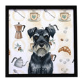 Standard Schnauzer Coffee Bar Framed Metal Print Bathroom, Kitchen, Office, Home Decor Wall Art Ready to Hang, Square, 8X8