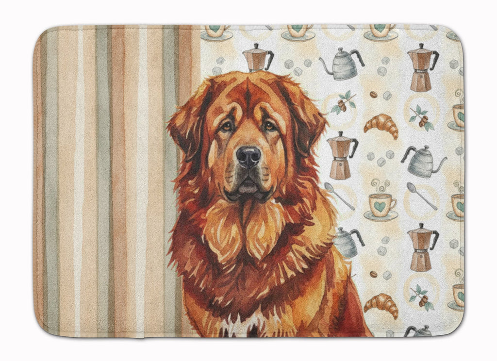 Red Gold Tibetan Mastiff Coffee Bar Memory Foam Kitchen Mat Machine Washable Anti-Fatigue Cushion Comfort Bath or Kitchen Rug