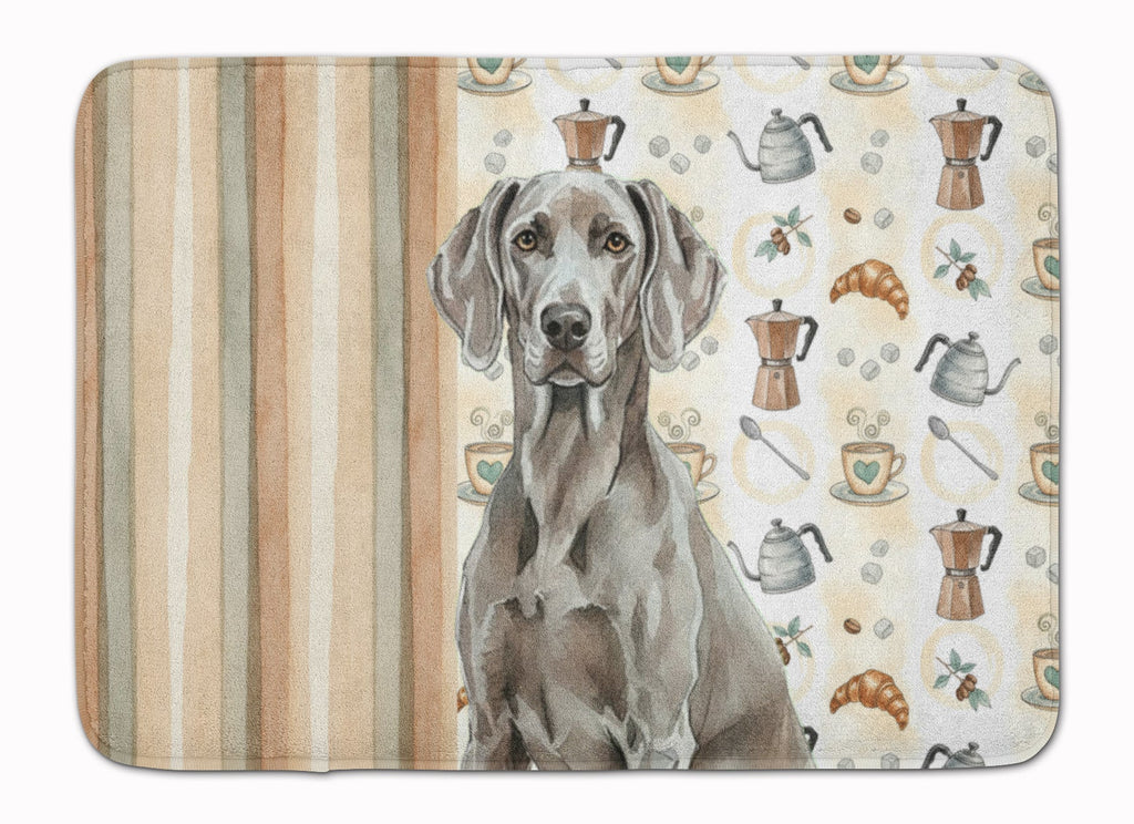 Weimaraner Coffee Bar Memory Foam Kitchen Mat Machine Washable Anti-Fatigue Cushion Comfort Bath or Kitchen Rug