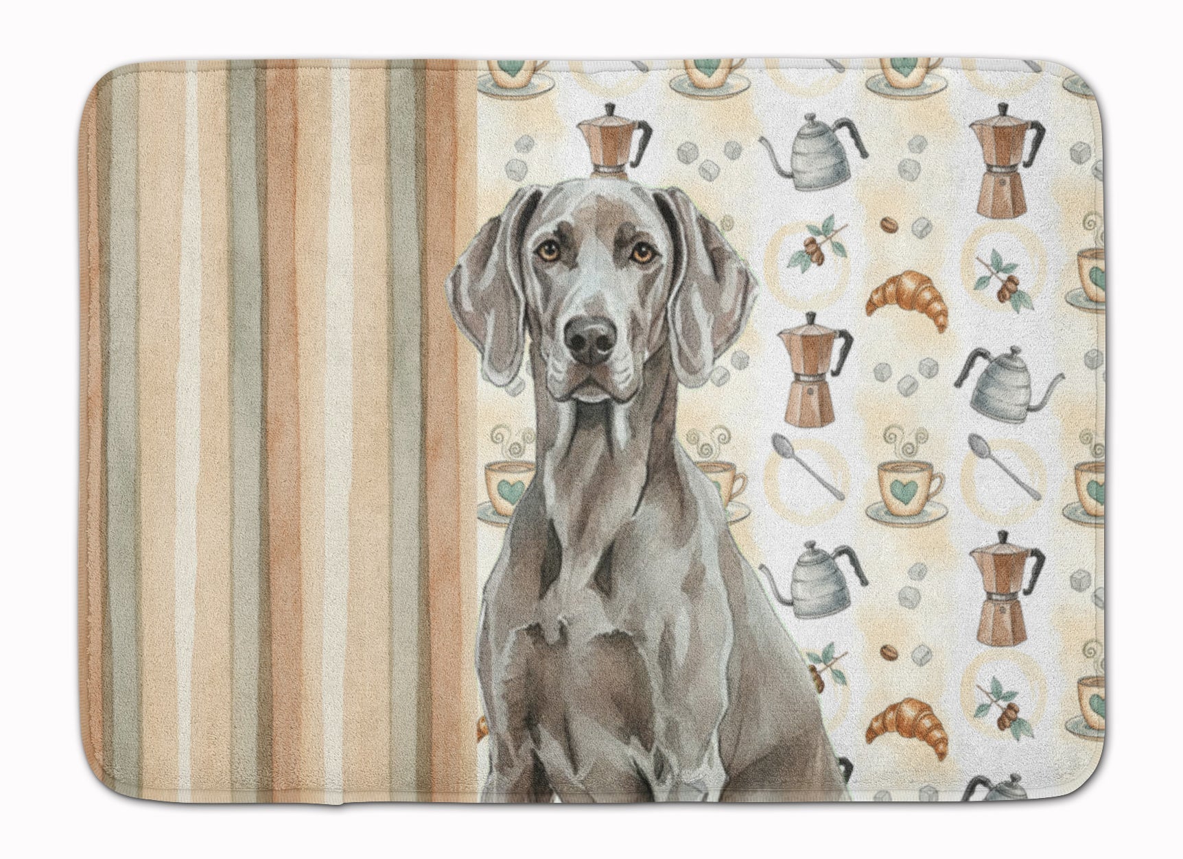 Weimaraner Coffee Bar Memory Foam Kitchen Mat Machine Washable Anti-Fatigue Cushion Comfort Bath or Kitchen Rug
