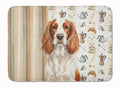 Welsh Springer Spaniel Coffee Bar Memory Foam Kitchen Mat Machine Washable Anti-Fatigue Cushion Comfort Bath or Kitchen Rug