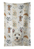 Westie Coffee Bar Kitchen Towel Velour Plush Front and Cotton Loop Back Machine Washable