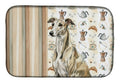 Brindle Whippet Coffee Bar Dish Drying Mat Absorbent Dish Drying Mat Pad for Kitchen Counter Dish Drainer Mat for Countertop, 14 x 21", Multicolor
