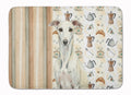White Whippet Coffee Bar Memory Foam Kitchen Mat Machine Washable Anti-Fatigue Cushion Comfort Bath or Kitchen Rug