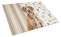 Wirehaired Pointing Griffon Coffee Bar Cutting Board Tempered Glass Kitchen Cutting Surface, Heat Resistant Chopping, Non-Slip Feet, Food Prep & Serving
