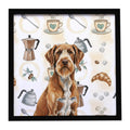 Wirehaired Pointing Griffon Coffee Bar Framed Metal Print Bathroom, Kitchen, Office, Home Decor Wall Art Ready to Hang, Square, 8X8