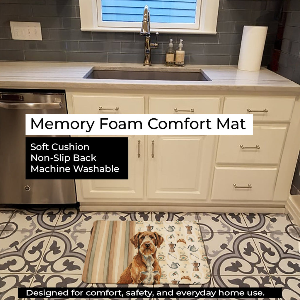Wirehaired Pointing Griffon Coffee Bar Memory Foam Kitchen Mat Machine Washable Anti-Fatigue Cushion Comfort Bath or Kitchen Rug