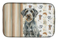 Steel Gray Wirehaired Pointing Griffon Coffee Bar Dish Drying Mat Absorbent Dish Drying Mat Pad for Kitchen Counter Dish Drainer Mat for Countertop, 14 x 21", Multicolor