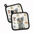 Steel Gray Wirehaired Pointing Griffon Coffee Bar Pot Holder Set of 2 Heat Resistant Quilted Hot Pads 7.5 x 7.5 Inch, Insulated Kitchen Trivets for Cooking & Baking