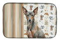Xoloitzcuintli Coffee Bar Dish Drying Mat Absorbent Dish Drying Mat Pad for Kitchen Counter Dish Drainer Mat for Countertop, 14 x 21", Multicolor