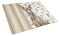 Xoloitzcuintli Coffee Bar Cutting Board Tempered Glass Kitchen Cutting Surface, Heat Resistant Chopping, Non-Slip Feet, Food Prep & Serving