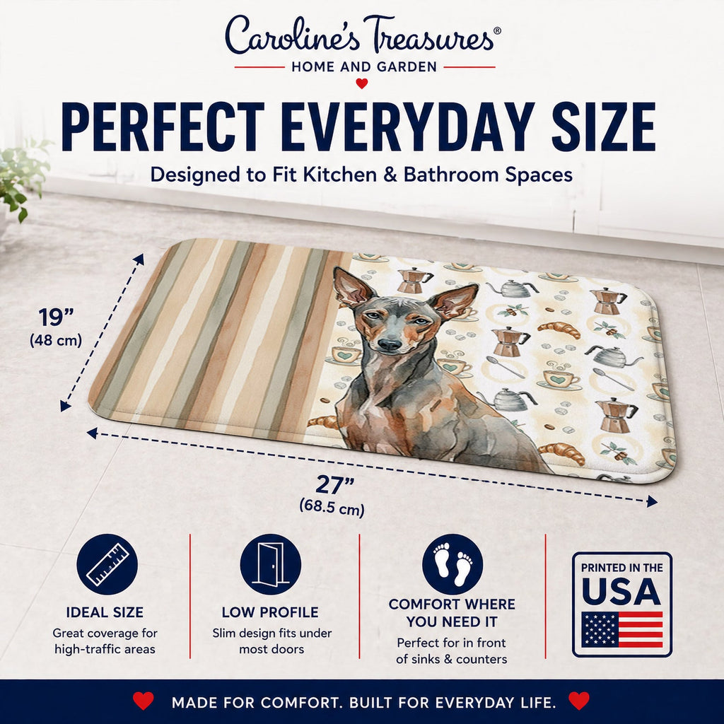 Xoloitzcuintli Coffee Bar Memory Foam Kitchen Mat Machine Washable Anti-Fatigue Cushion Comfort Bath or Kitchen Rug