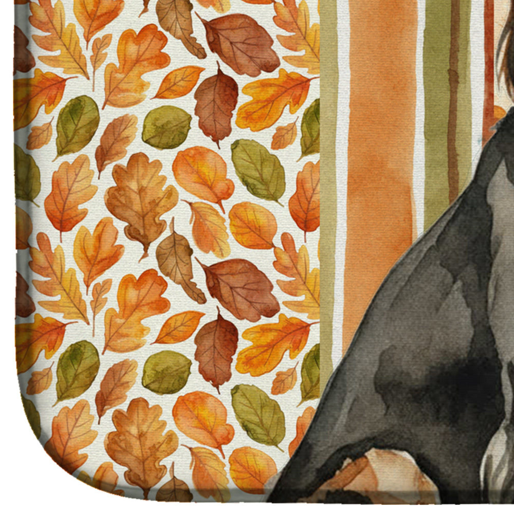 Black & Tan Afghan Hound Heirloom Fall Dish Drying Mat Absorbent Dish Drying Mat Pad for Kitchen Counter Dish Drainer Mat for Countertop, 14 x 21", Multicolor