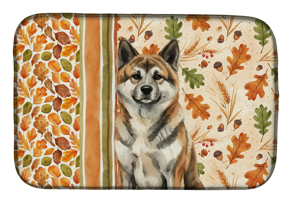 Brindle Akita Heirloom Fall Dish Drying Mat Absorbent Dish Drying Mat Pad for Kitchen Counter Dish Drainer Mat for Countertop, 14 x 21", Multicolor
