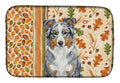 Blue Merle American Shepherd Heirloom Fall Dish Drying Mat Absorbent Dish Drying Mat Pad for Kitchen Counter Dish Drainer Mat for Countertop, 14 x 21", Multicolor