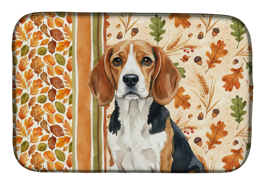 Beagle Heirloom Fall Dish Drying Mat Absorbent Dish Drying Mat Pad for Kitchen Counter Dish Drainer Mat for Countertop, 14 x 21", Multicolor